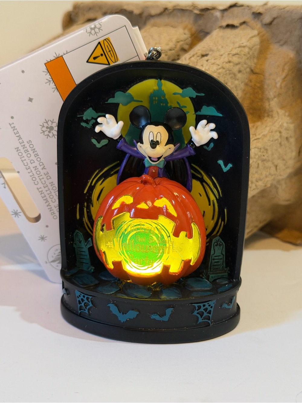 Disney Mickey Mouse Halloween Pumpkin Lighted Accent - Black, Orange & Yellow
